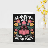 Badminton Girl Shuttle Funny Badminton Karte (Gelbe Blume)
