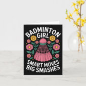 Badminton Girl Shuttle Funny Badminton Karte (Gelbe Blume)