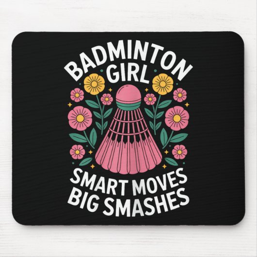 Badminton Girl Shuttle Funny Badminton Mousepad (Vorne)