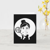 Badminton Girl Shuttle Player für Mädchen Karte (Gelbe Blume)