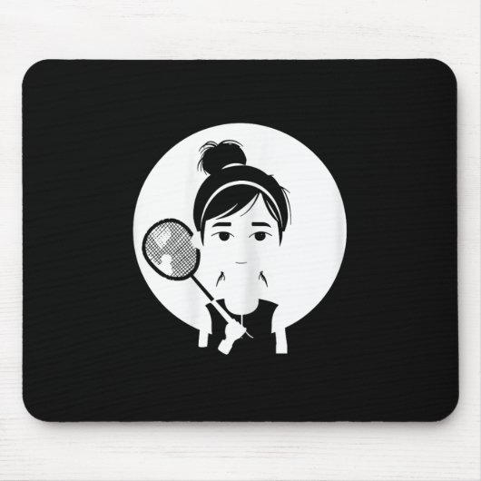 Badminton Girl Shuttle Player für Mädchen Mousepad (Vorne)