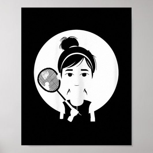 Badminton Girl Shuttle Player für Mädchen Poster (Vorne)