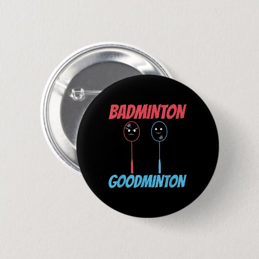 Badminton Goodminton Racket Meme Button (Vorne & Hinten)