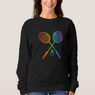 Badminton Grafik Badminton Spieler Federball Spo Sweatshirt