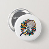Badminton-Grafik Button (Vorne & Hinten)