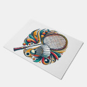 Badminton-Grafik Fußmatte (Schrägansicht)