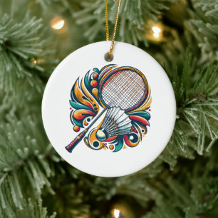 Badminton-Grafik Keramik Ornament