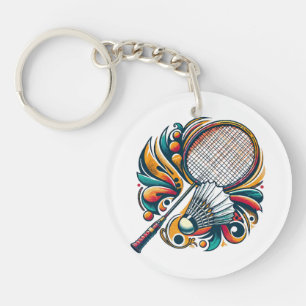 Badminton-Grafik Schlüsselanhänger