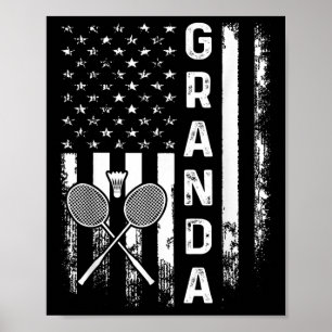Badminton Granda American Flag Vintage Christmas X Poster