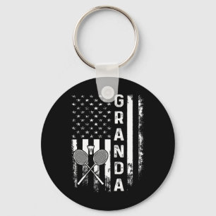 Badminton Granda American Flag Vintage Christmas X Schlüsselanhänger