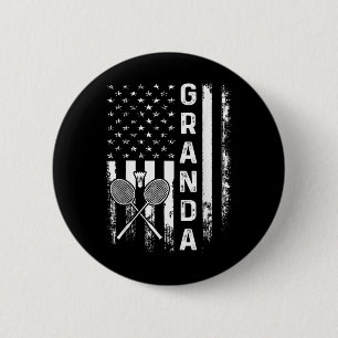 Badminton Granda Amerikanische Flagge Vintage Weih Button