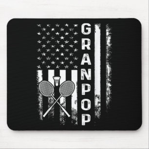 Badminton Granpop American Flag Vintage Weihnachte Mousepad