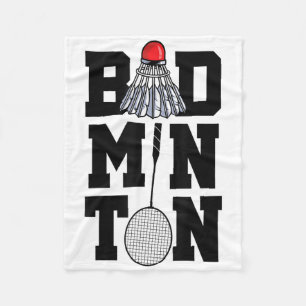 Badminton Graphic Badminton Player Shuttle Sports Fleecedecke