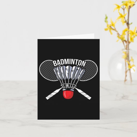 Badminton Graphic Badminton Player Shuttle Sports Karte (Gelbe Blume)