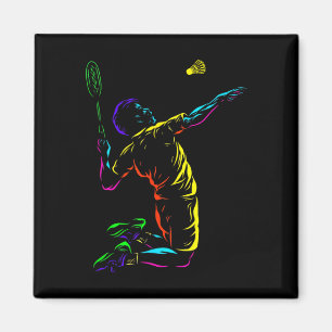 Badminton Graphic Badminton Player Shuttle Sports Magnet