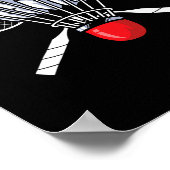 Badminton Graphic Badminton Player Shuttle Sports Poster (Ecke)