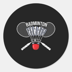 Badminton Graphic Badminton Player Shuttle Sports Runder Aufkleber