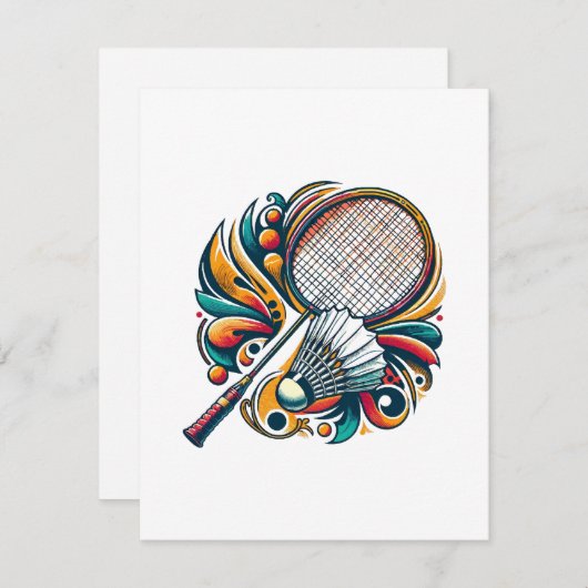 Badminton Graphic Begleitkarte (Vorne/Hinten)