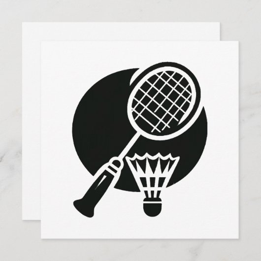 Badminton Graphic Einladung (Vorne/Hinten)