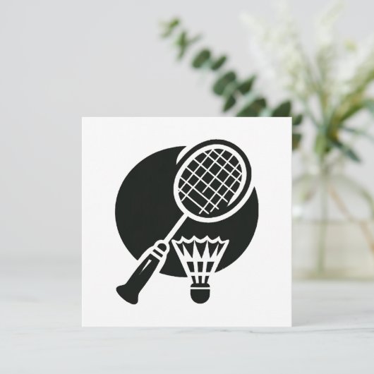Badminton Graphic Einladung (Stehend Vorderseite)