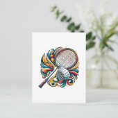 Badminton Graphic Postkarte (Stehend Vorderseite)
