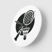 Badminton Graphic Runde Wanduhr (Winkel)