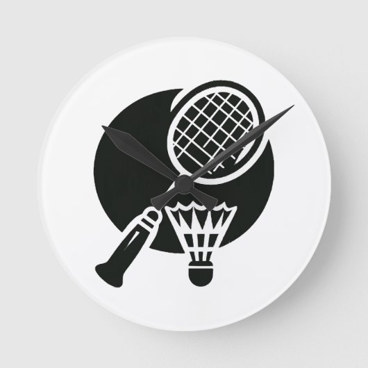 Badminton Graphic Runde Wanduhr (Vorderseite)