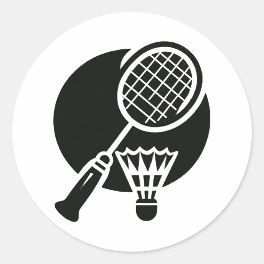 Badminton Graphic Runder Aufkleber (Vorderseite)