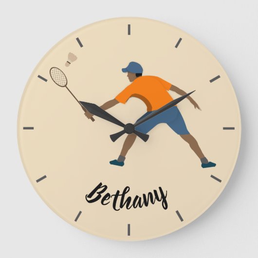 Badminton Große Wanduhr (Vorderseite)