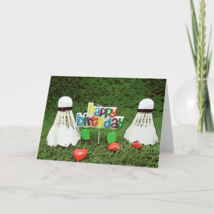 Badminton Happy Birthday mit Shuttleservice auf Gr Karte