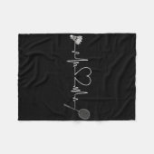 Badminton Heartbeat Funny Badminton Fleecedecke (Vorderseite (Horizontal))
