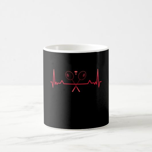Badminton Heartbeat Funny Gift Kaffeetasse (Mittel)