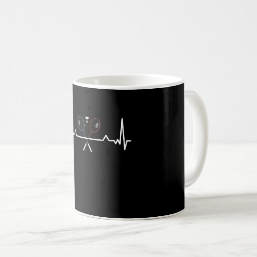 Badminton Heartbeat Kaffeetasse (VorderseiteRechts)