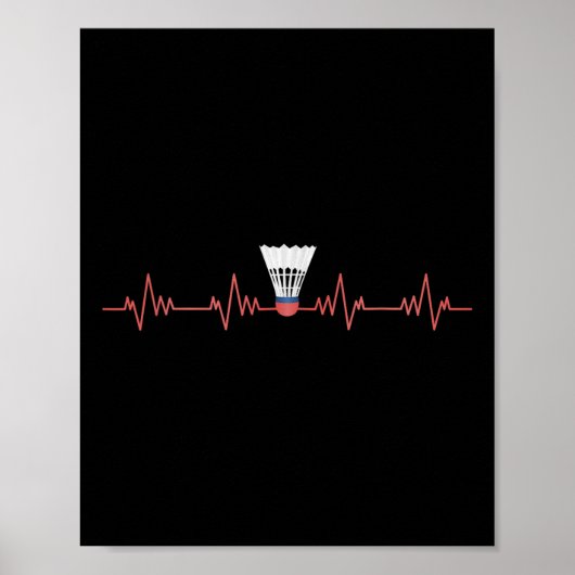 Badminton Heartbeat mit Shuttle für Badminton Poster (Vorne)