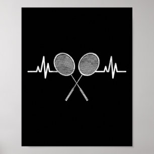 Badminton Heartbeat Sportbegeisterte Sporty Boys Poster