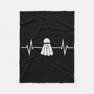 Badminton Heartbeat T Shirt Grunge Geschenkcoa Fleecedecke