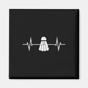 Badminton Heartbeat T Shirt Grunge Geschenkcoa Magnet