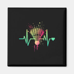 Badminton Heartbeat - Vintag Shuttle Badminton Lo Magnet