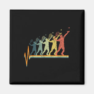 Badminton Heartbeat Vintages Retro-Geschenk Magnet