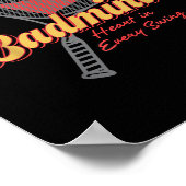 Badminton Herz in jedem Schwung Design Poster (Ecke)