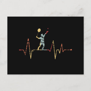 Badminton - Herzschlag eines Badmintonspielers Postkarte