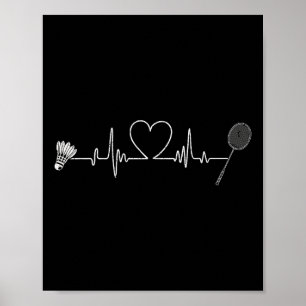Badminton Herzschlag Lustiger Badminton Poster