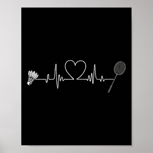 Badminton Herzschlag Lustiger Badminton  Poster (Vorne)