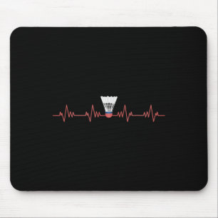 Badminton Herzschlag Mit Federball Für Badminton Mousepad
