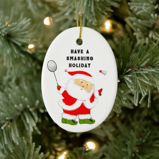Badminton Holiday-Geschenk Keramik Ornament (Baum)