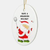 Badminton Holiday-Geschenk Keramik Ornament (Links)