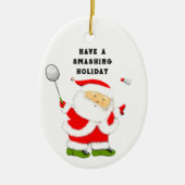 Badminton Holiday-Geschenk Keramik Ornament (Vorne)