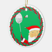 Badminton Holiday Keramik Ornament (Links)