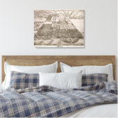 Badminton House im Landkreis von Gloucester, Engra Leinwanddruck (Insitu (Schlafzimmer))