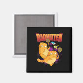 Badminton I Badkitten Cat I Badminton Racket Shutt Magnet (Vorderseite/Rückseite)